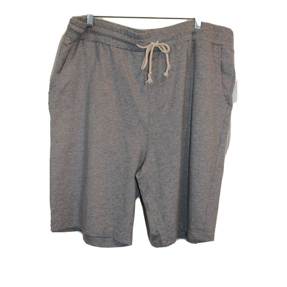 Zengjo Shorts Mens XXL Gray Pull-On Elastic Waist 41" Pockets Drawstring Unisex